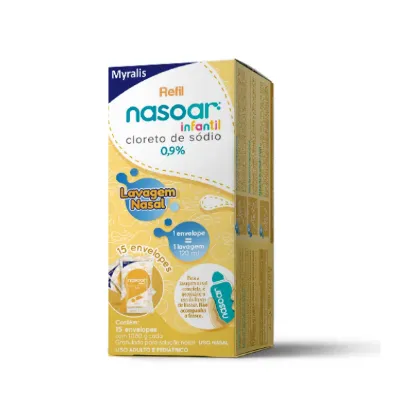 Imagem de Nasoar Infantil Refil Solucao Para Lavagem Nasal C/15 Env