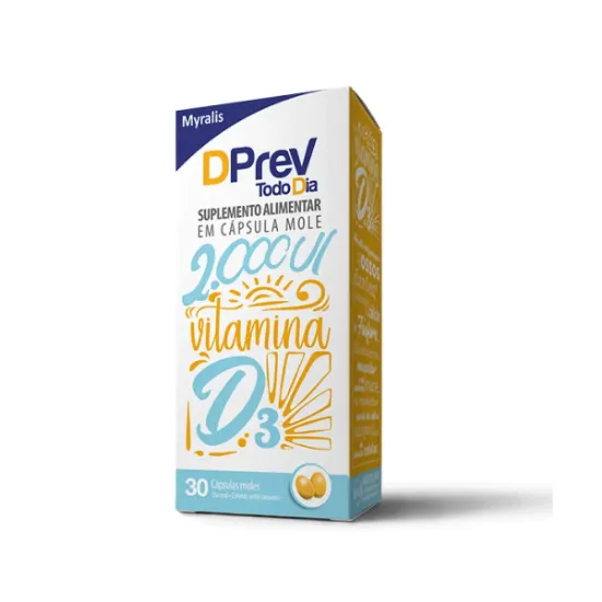 Imagem de Vitamina D Colecalciferol DPrev Todo Dia  2000Ui C/30 Caps